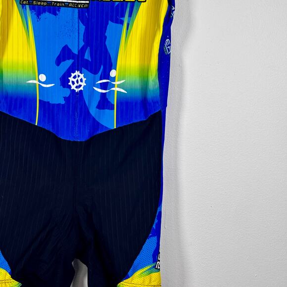 Louis Garneau Recovery & Ease Triathlon Suit Size Large Blue Yellow Athletics - Picture 4 of 16
